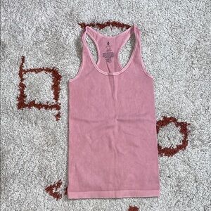 Free People MVMT- Hip Length Racer-Back Scoop Neck Ribbed Tank- Sz M/L- Blush